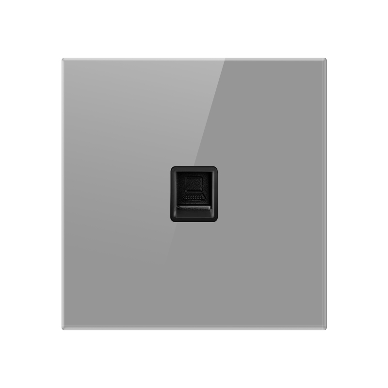 Tempered Glass Socket-B-1 Network Socket-Grey